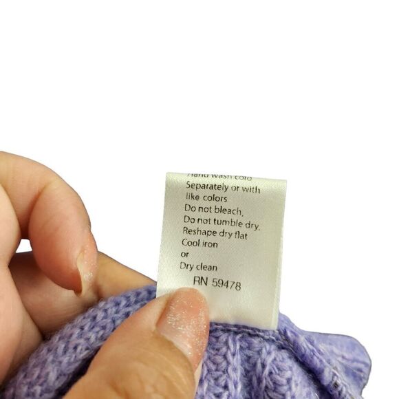 Bartolini Sweater Womens Small Purple Wool Cashmere Blend Mock Neck Italy - Picture 6 of 9